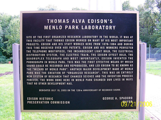 Esablished A Lab At Menlo Park, New Jersy