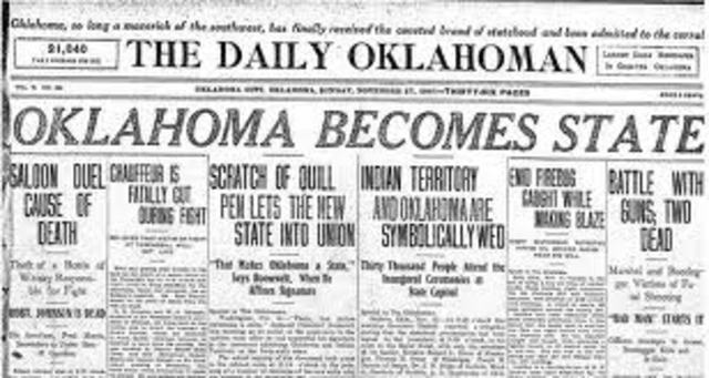 Oklahoma becomes a state