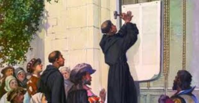 Martin Luther nails the 95 theses
