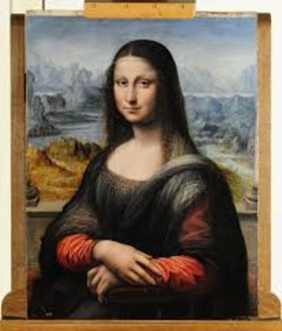 Da Vinci paints the Mona Lisa