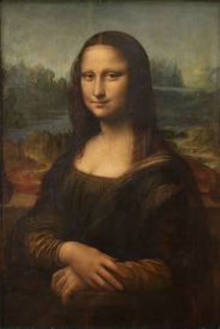 Da vinci paints the mona lisa
