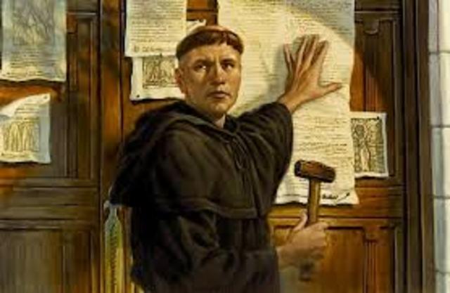 Martin Luther nailed 95 Theses to a church door