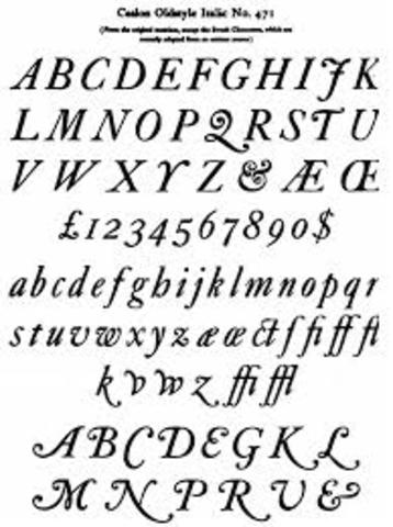 Caslon Old Style font developed