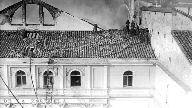 La Zarzuela sufre un incendio que destruye gran parte del edificio