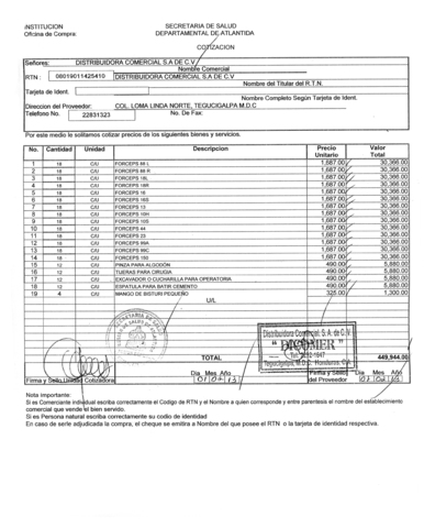 Dicomer presenta oferta inflada
