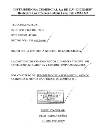 Se le paga a Dicomer