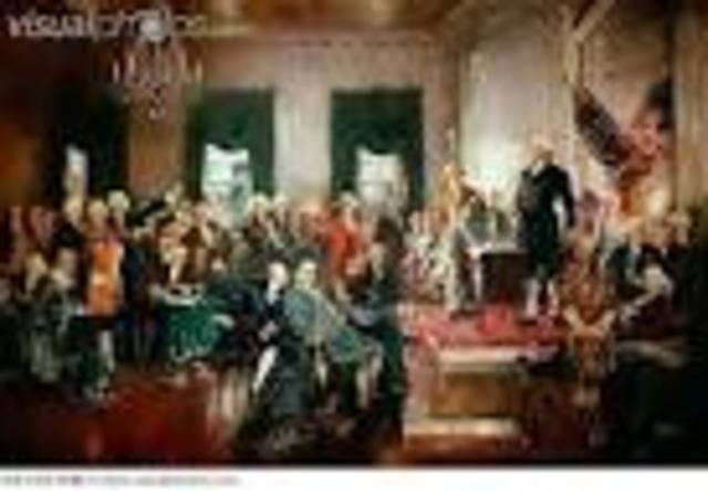 The offical signing of the US. Constitution
