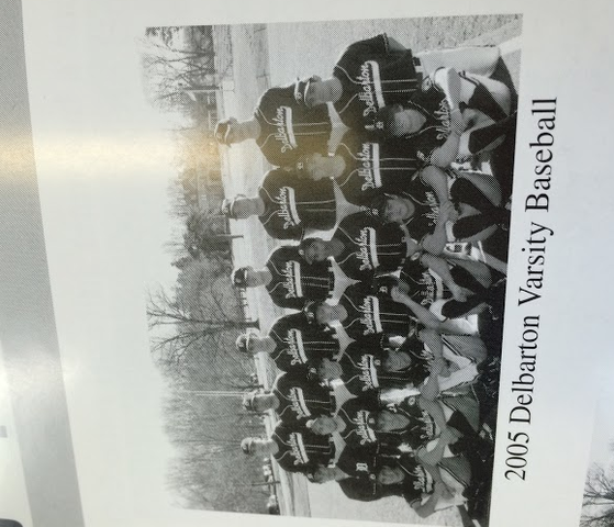 On baseball field, open field in back before Old Main