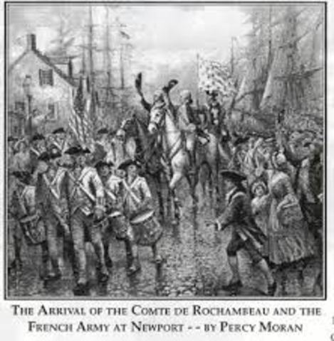 Lafayette and French troops in Rhode Island