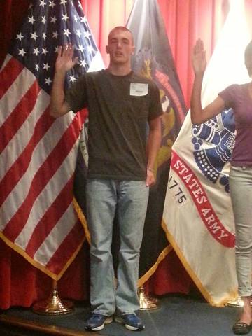 My oldest brother joins the army