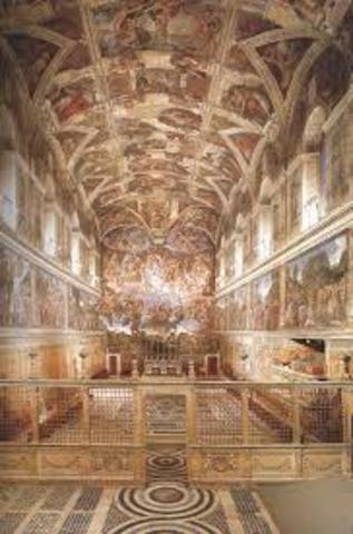 Michelangelo begins painting Sistine Chapel