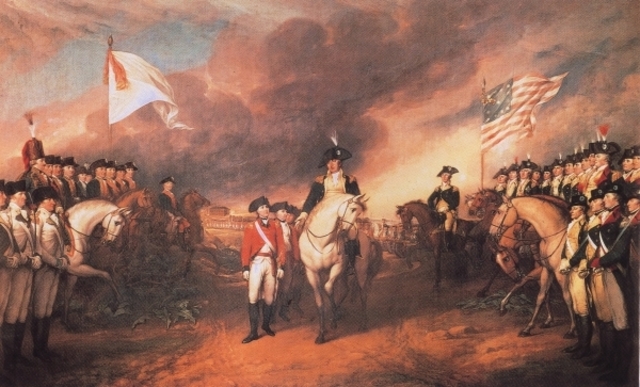 Cornwallis surrenders at Yorktown