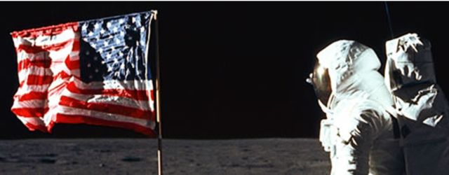 Apollo 11 lands on the moon.