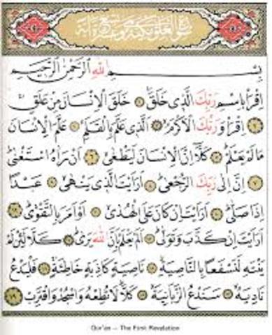 Muhammad recieves First Revalation