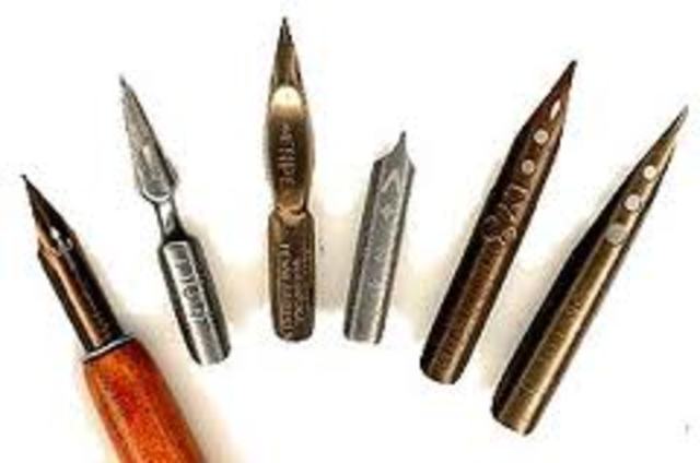 Steel point pens invented