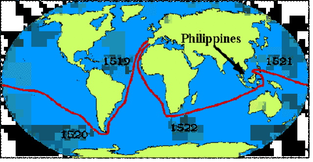 Magellan starts his "around the world" trip