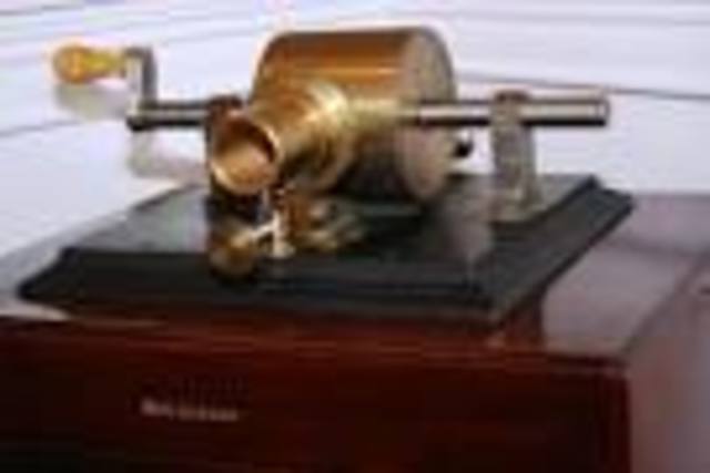 Thomas Edison’s tinfoil cylinder phonograph, made the first recording of the human voice