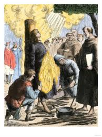 Jan Huss was burned at the stake for being a heretic