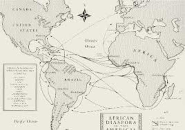 Slaves were shipped along the Middle Passage of the Triangular Trade
