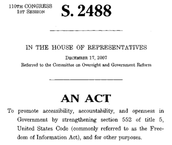 Bush Signs Open Government Act