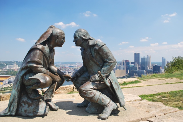 Guyasuta and George Washington Statue