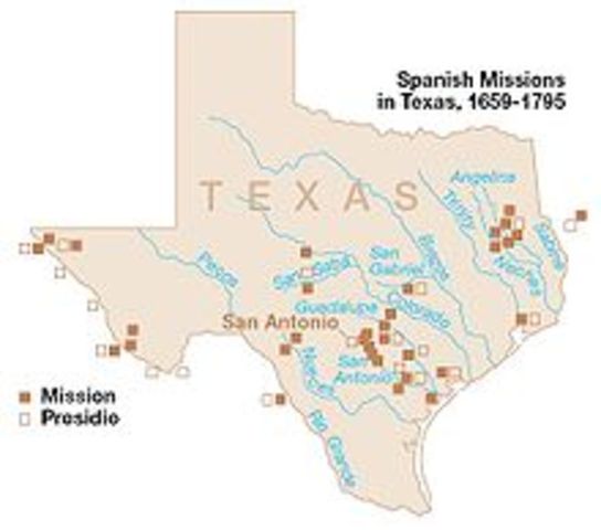 Spaniards had banished to build 20 missions in Texas.