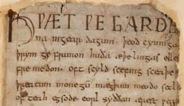 Suspected date of Beowulf's first writings