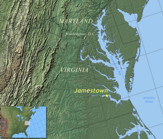 Jamestown, colony in Virginia founded