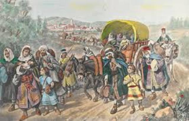 Jews.Gypsies and moors expelled from Spain