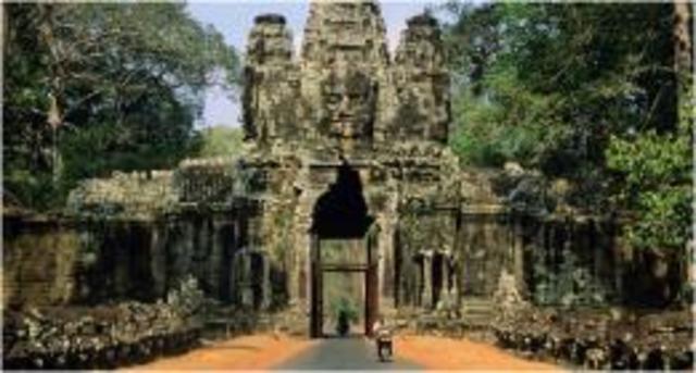 The city of Angkor Thom is built