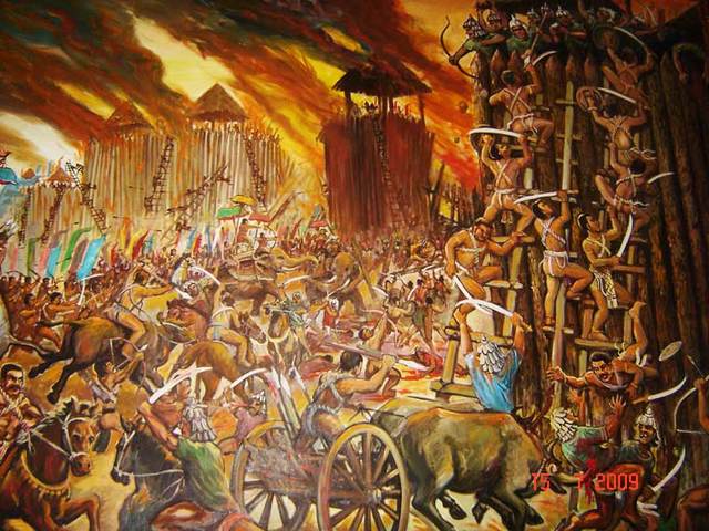 Jayavarman VII defeats the Chams