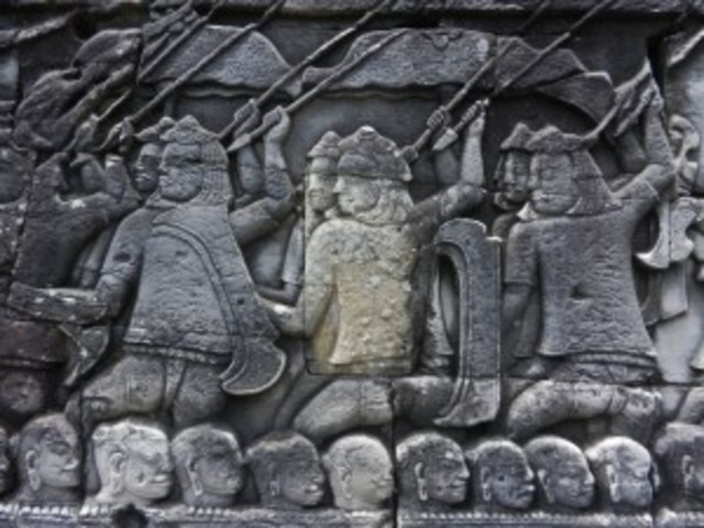 Khmer is invaded by the Cham kingdom