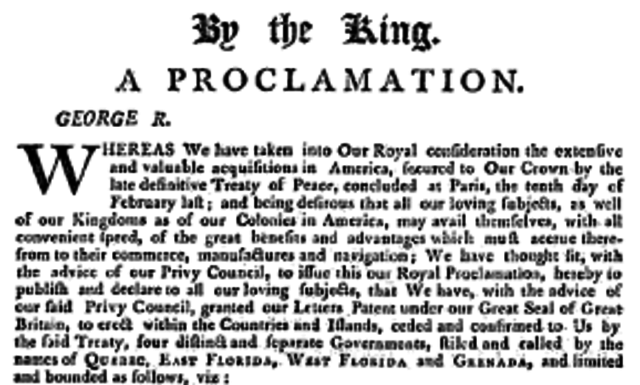 proclamation of 1763