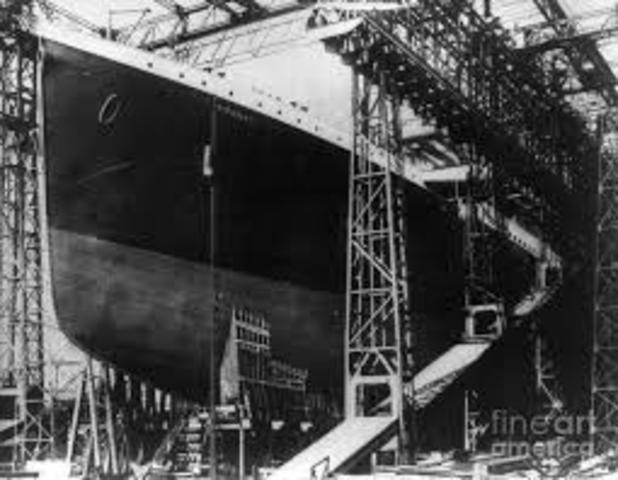 Construction begins of RMS Titanic