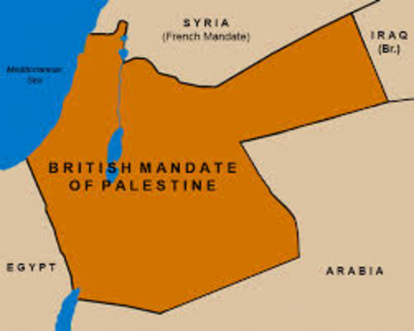 Palestine becomes British Mandate
