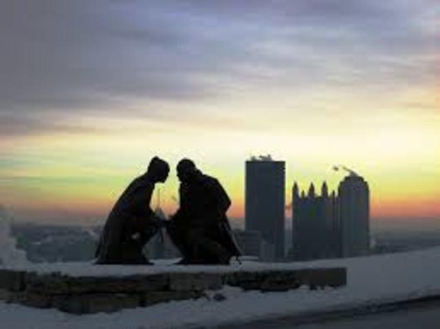 Bronze statues on Mount Washington