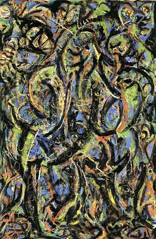 Mid 1940s Pollack began moving away fromJung-inspired Abstract Expressionism