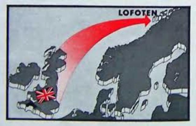 The United Kingdom launches Operation Claymore on the Lofoten Islands, during World War II.