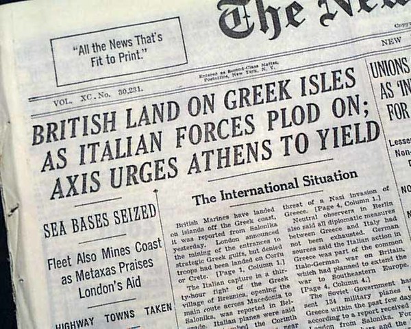 50,000 British soldiers land in Greece