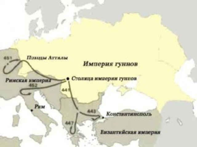 Объединение Атиллой племен гуннов