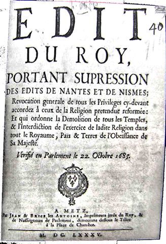 king louie the xiv revokes the edict of nantes