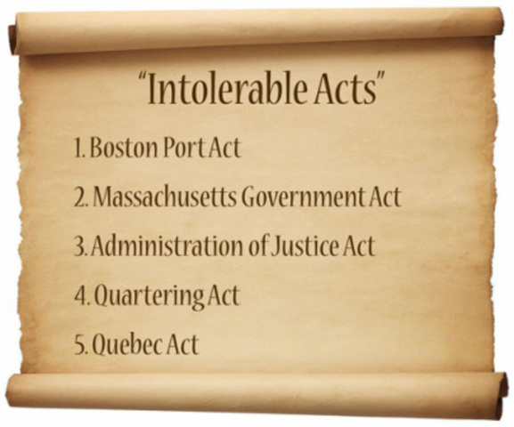 Intolerable Acts Were Passed