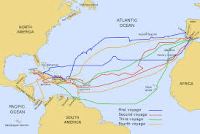 Christopher Columbus' first voyage was sponsored by Spain to sail west to reach India