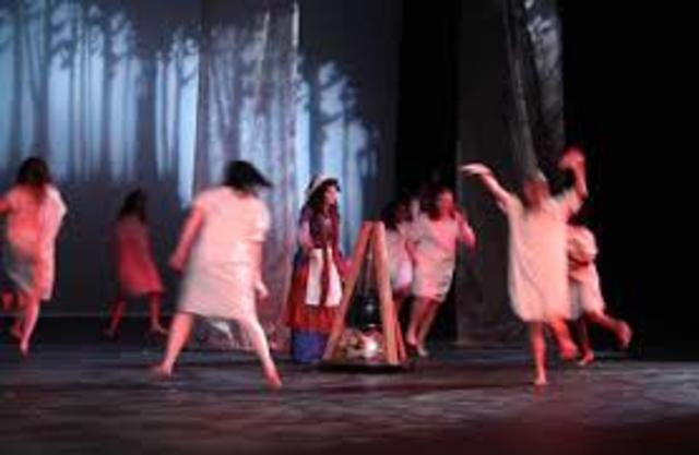 Girls Dancing in the Woods