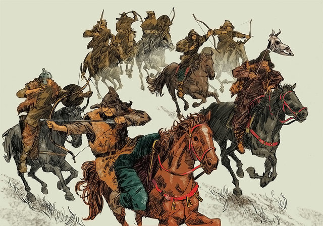 Гунны уничтожают государство Германариха.