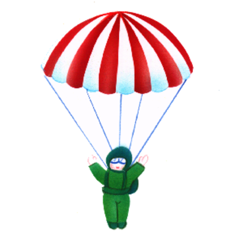 Démonstration sur un saut en parachute