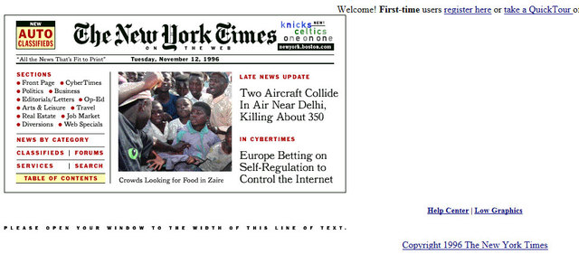 New York Times first snapshot