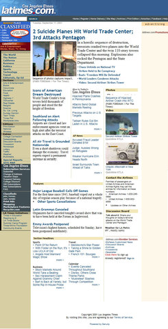 Trade Towers destruction (Los Angeles Times)