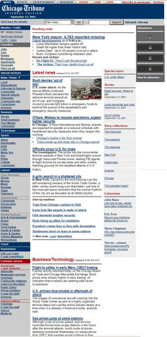 Trade Towers destruction (Chicago Tribune)