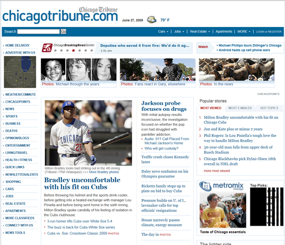 Michael Jackson's death (Chicago Tribune)